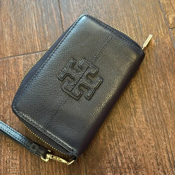 Tory Burch Navy Blue Leather Wristlet Wallet - Picture 5 of 7
